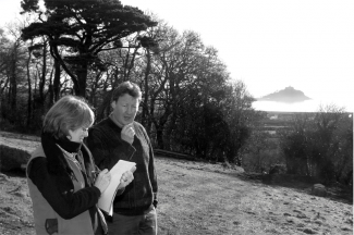 Neil Armstrong and the Editor in Tremenheere Garden