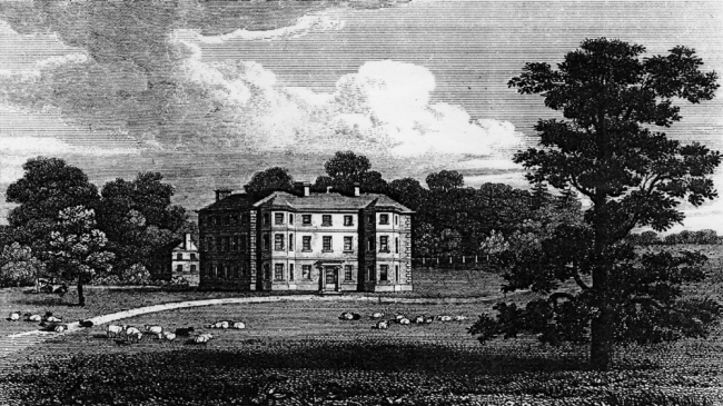 1822 view of Whiteford House from the Lawn, engraved by J Grieg from a drawing by FWL Stockdale from 'Excursions in Cornwall'